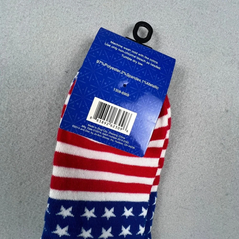 Holiday Inspirations Low Cut Socks Womens 4-10 Red White Blue Patriotic 2 Pairs